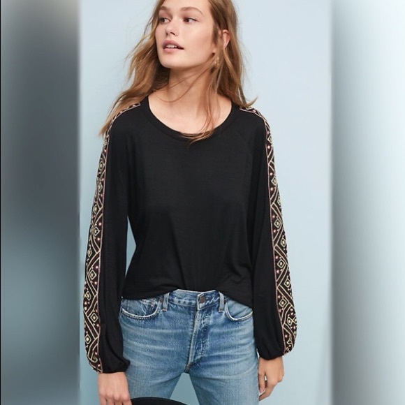 Anthropologie Tops - Anthropologie Murray Embroidered Long Sleeve Top